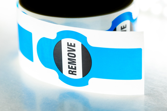 Modrá průmyslová etiketa