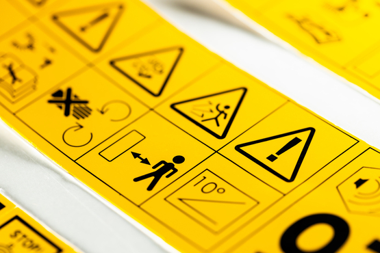 Žluté průmyslové etikety 